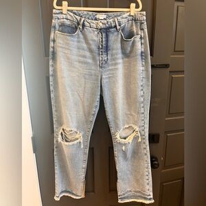 Good American button fly high waist